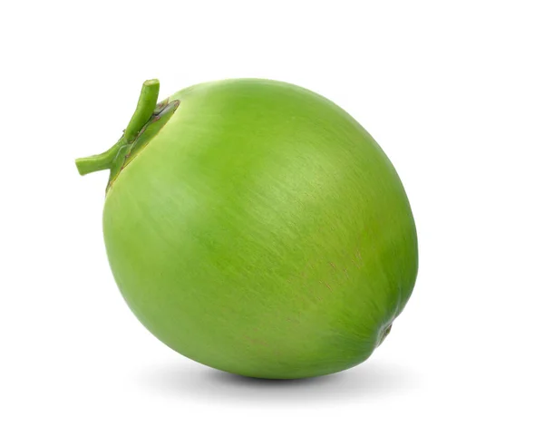 白い背景に緑のココナッツ — ストック写真