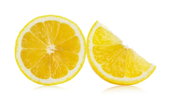 Лимонный Ломтик Изолирован Белом Фоне — стоковое фото