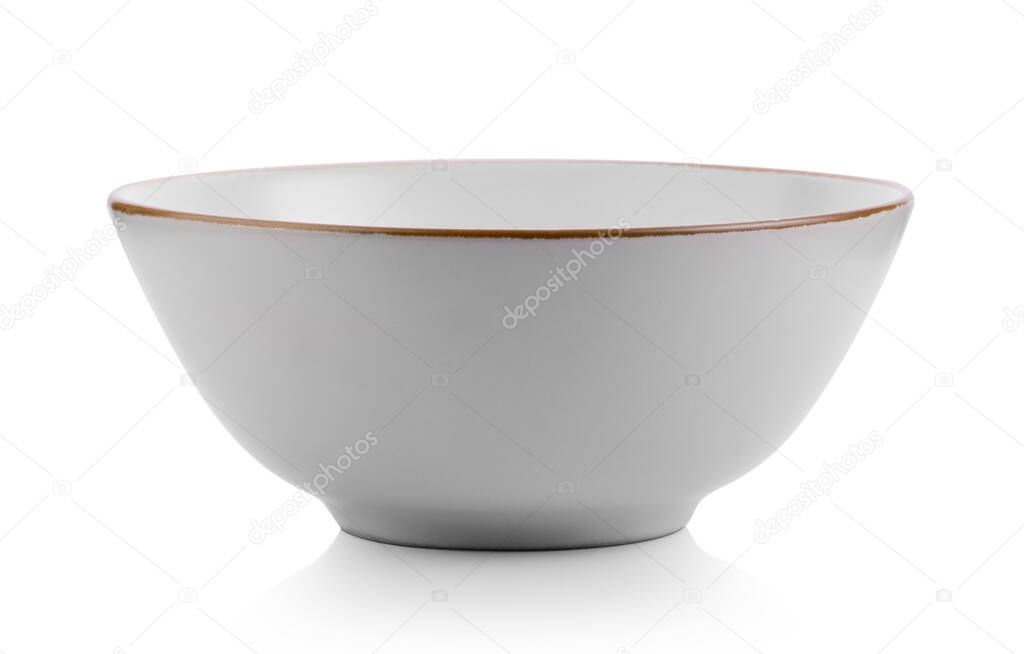 ceramic white bowl isolated on white background