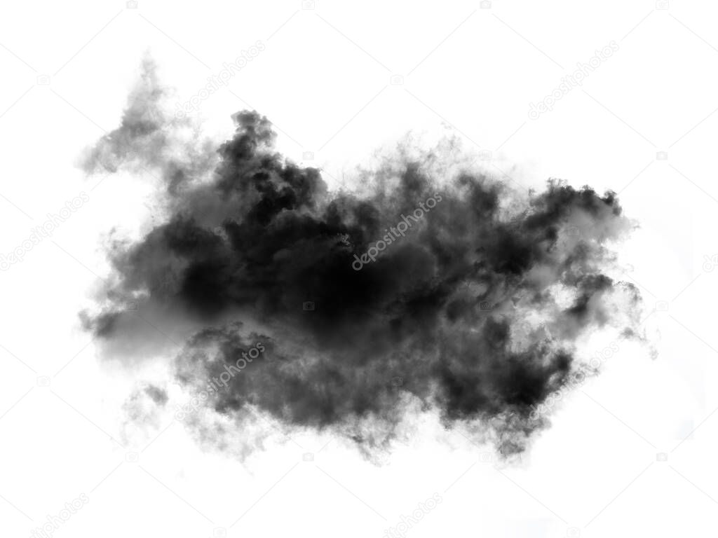 black clouds or smoke on white background