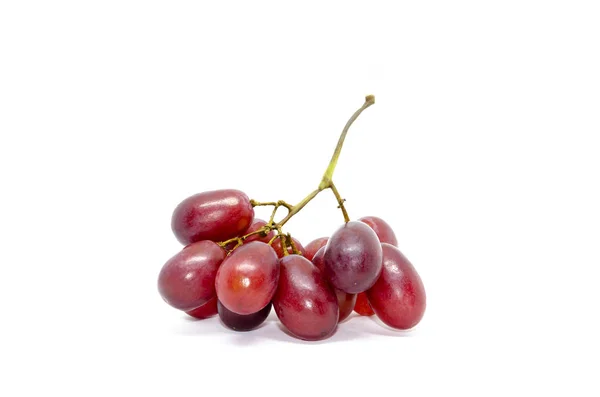 Rijp Paarse Druivengroep Zoet Fruit Geïsoleerd Witte Achtergrond — Stockfoto