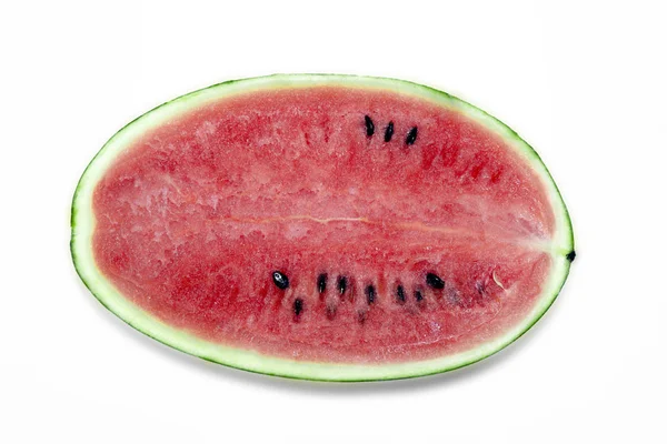 Top View Slice Red Watermelon Isolated White Background — 스톡 사진