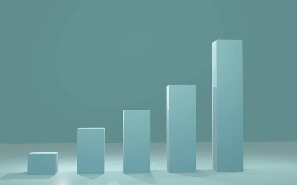 3d grafik çizelgesi iş değişikliği kavramları tasarım yeşil arkaplan üzerinde 3d resimleme diyagramı