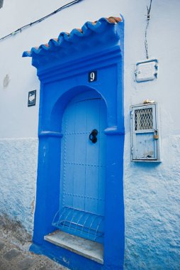 Fas, Kuzey Afrika 'da güzel mavi bir şehir.
