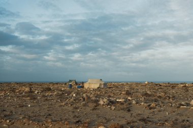 Camping on the seacoast in Morocco, Africa.