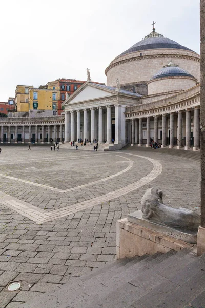Plebiscito square Nápoles Itália — Fotografia de Stock