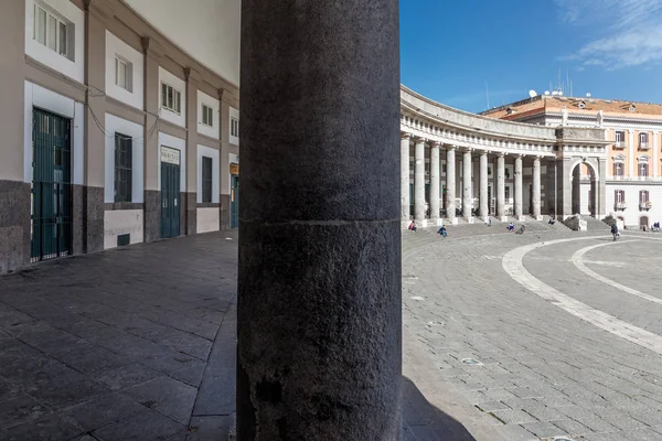 Plebiscito square Nápoles Itália — Fotografia de Stock