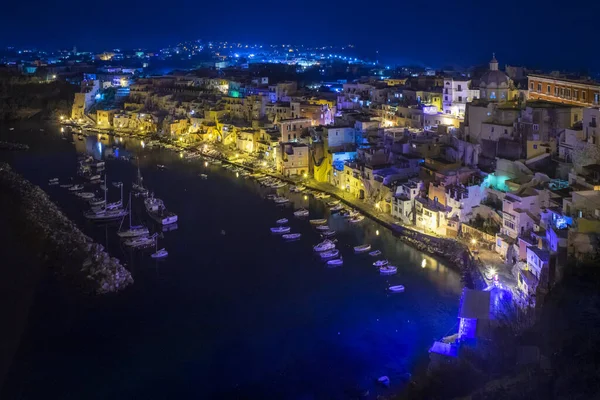 Walking Alleys Procida Port Corricella — Stock Photo, Image