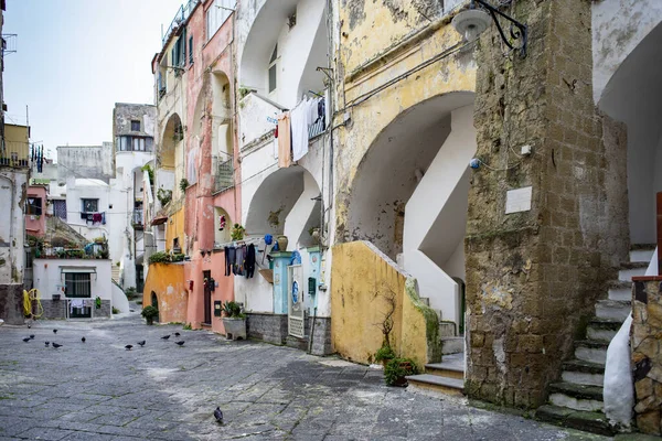 Walking Alleys Procida House Galeone Stock Picture