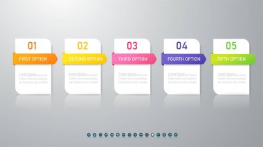Design Business template 5 options or steps infographic chart element with place date for presentations,Creative marketing icons concept for statistic infographic,Vector EPS10. clipart