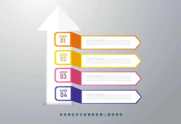 Projekt Biznesowy Szablon Opcje Lub Kroki Infografika Element Wykresu Datą — Wektor stockowy
