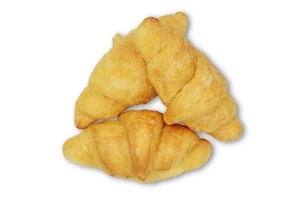 Fresh Bread Croissant Isolated White Background — Stock Photo, Image