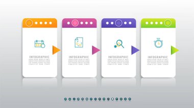 Sunumlar için yer tarihli İş şablonu bilgi grafiği öğesi dizayn et.