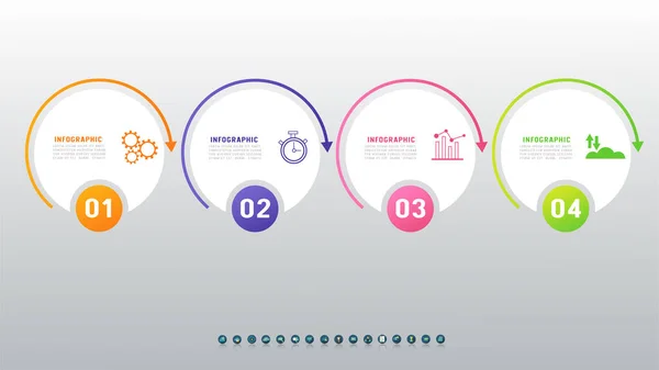 Design Geschäftsvorlage Infografik Diagramm Element Mit Ort Datum Für Präsentationen — Stockvektor