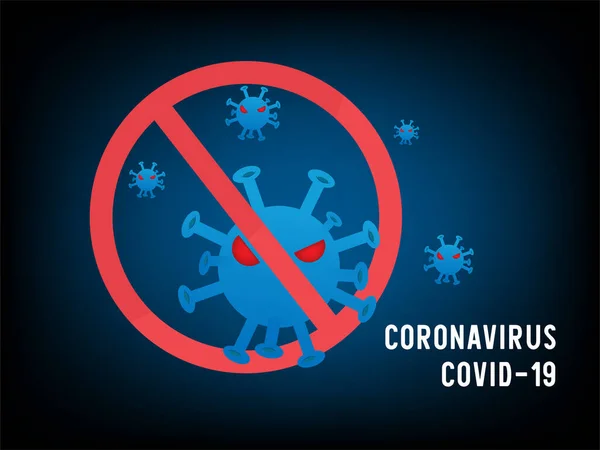 Stop Koronawirus Covid Ikona Czerwonym Znakiem Zakazu — Wektor stockowy
