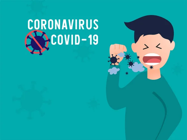 Stop Verspreiding Van Ziekteverschijnselen Voorkom Niezen Van Het Coronavirus Covid — Stockvector