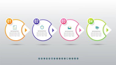 Sunumlar için yer tarihli İş şablonu bilgi grafiği öğesi dizayn et.