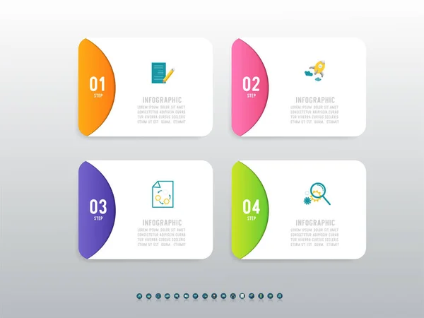 Design Geschäftsvorlage Infografik Diagramm Element Mit Ort Datum Für Präsentationen — Stockvektor