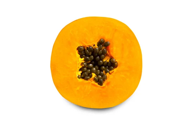 Scheiben Papaya Isoliert Auf Weißem Hintergrund Mit Clipping Pfad — Stockfoto