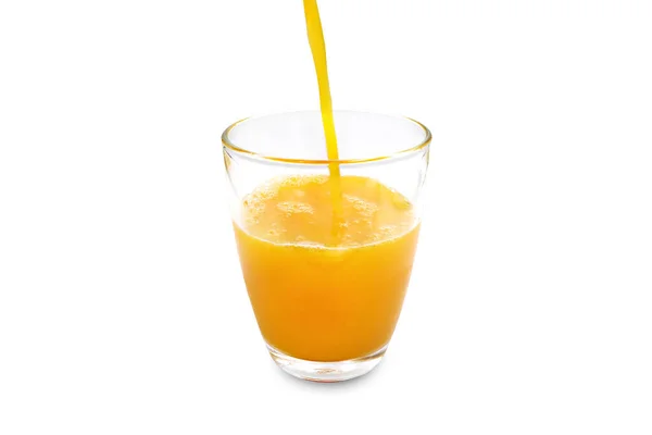 オレンジジュースのガラス100 クリッピングパスと白い背景に隔離されます — ストック写真