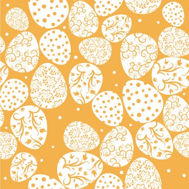 Paskalya yumurtaları turuncu zemin üzerine