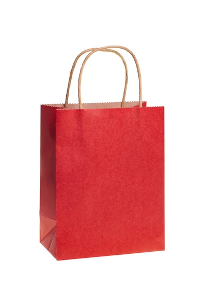 Bolsas de papel rojo sobre fondo blanco — Foto de Stock