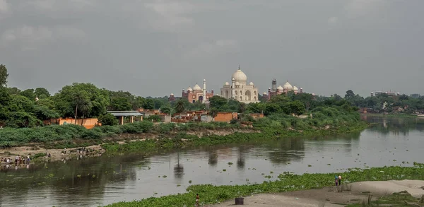 Pohled Taj Mahal Řeky Jamuny — Stock fotografie