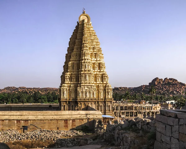 Reruntuhan Wijayanagara Dari Bekas Ibukota Kekaisaran Wijayanagar Desa Hampi Negara — Stok Foto