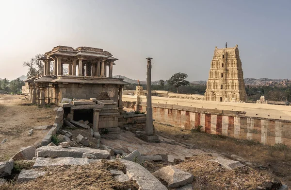 Ruinas Vijayanagara Antigua Capital Del Imperio Vijayanagar Pueblo Hampi Estado —  Fotos de Stock