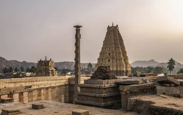 Ruínas Vijayanagara Antiga Capital Império Vijayanagar Aldeia Hampi Norte Estado — Fotografia de Stock