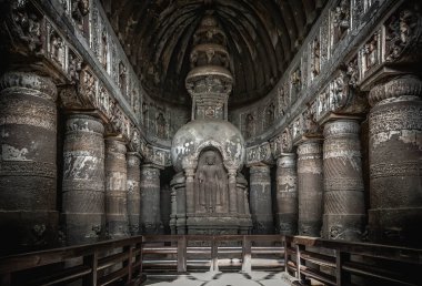 Hindistan, Vindhya Granit Dağları 'ndaki Ajanta Mağara Tapınakları