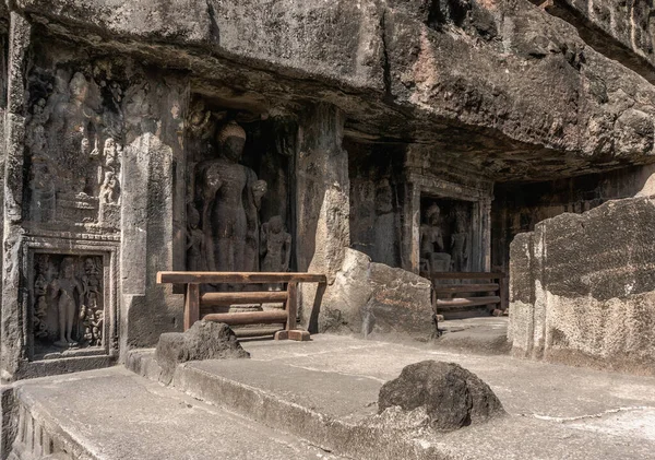 Templi Delle Grotte Ajanta Nelle Montagne Granitiche Vindhya India — Foto Stock