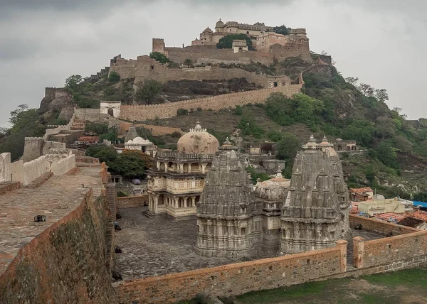 Grande Muraille Inde Est Appelée Les Murs Forteresse Kumbalgarh Fort — Photo