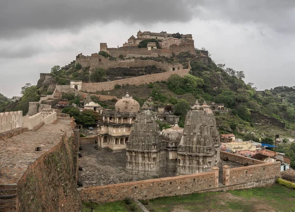 Grande Muralha Índia Chamada Muralhas Fortaleza Kumbalgarh Fort Índia — Fotografia de Stock