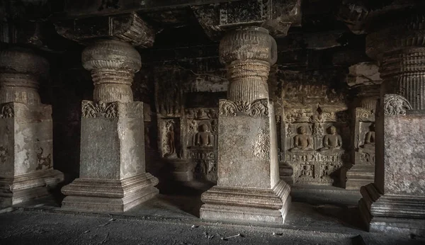 Grotte Misteriose Ellora Complesso Templare Unico — Foto Stock