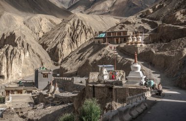 Tibet Budist Manastırı Lamayuru, Lamayuru Gompa, Ladakh, Kargil, Jammu ve Kashmir, Yukarı İndus Vadisi, Hindistan