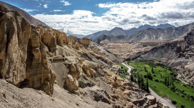 Tibet Budist Manastırı Lamayuru, Lamayuru Gompa, Ladakh, Kargil, Jammu ve Kashmir, Yukarı İndus Vadisi, Hindistan
