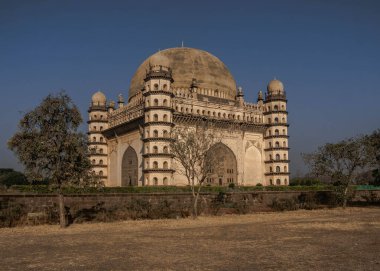 Golumbumbaz tomb with one of the largest domes in the world, Bijapur, India clipart