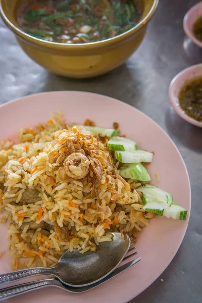 Biryani Spicy Soup Stainless Table — Stock Photo, Image