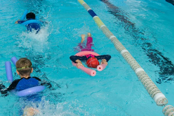 Les Enfants Apprennent Nager Classe Natation — Photo