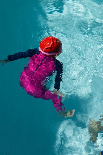 Enfant Apprendre Nager Classe Natation — Photo