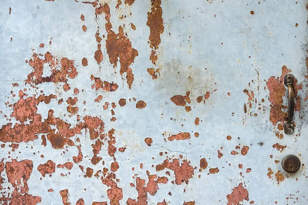 Vuile Roestige Oude Metalen Deur Oude Roestige Metalen Plaat Oppervlak — Stockfoto