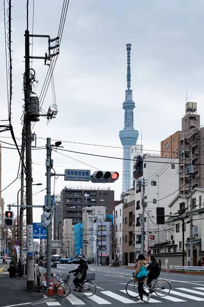 Tokyo Japan Styczeń 2019 Widok Ulicę Asakusa Stare Miasto Tokio — Zdjęcie stockowe