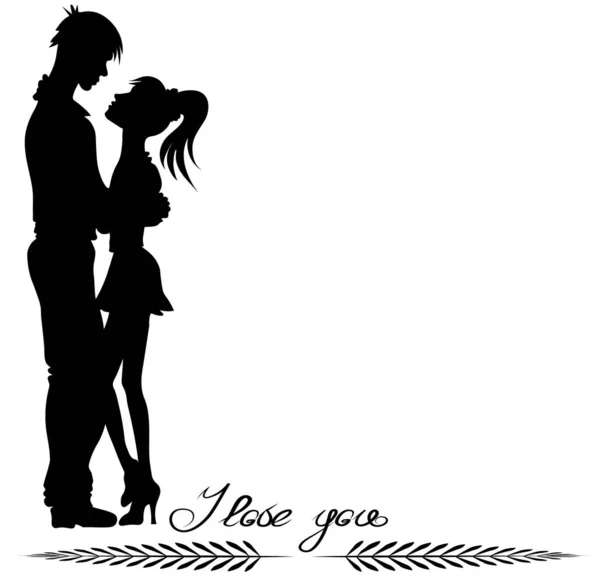 Aşıkların siluetleri kalplerin arka planında, Sevgililer Günü