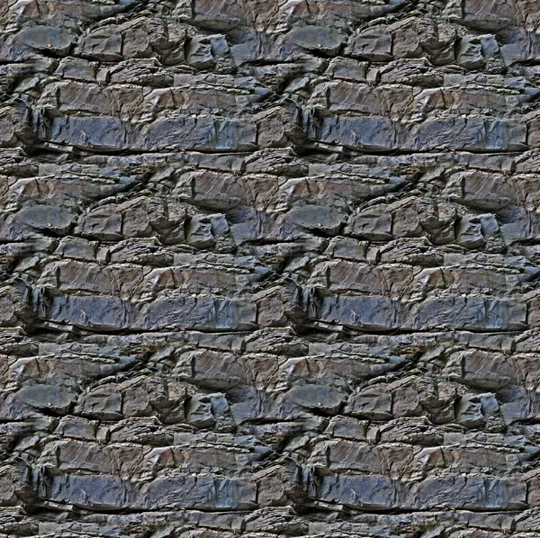 Seamless texture from the photo, endless pattern. Square. Background for site, blog or app, games. Textiles, wallpapers, packaging. A wall of dark natural stone. Graphite Black