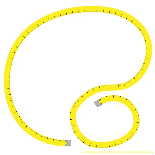 Ilustración Patrón Vectorial Sastre Amarillo Centímetro Aislado Sobre Fondo Blanco — Vector de stock