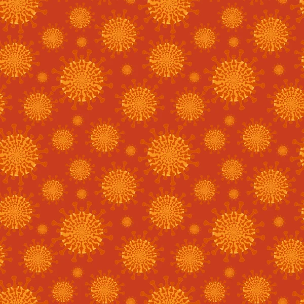 Ein Nahtloses Muster Vektorillustration Coronavirus Molekül Unter Vergrößerung Quadratisch Epidemie — Stockvektor