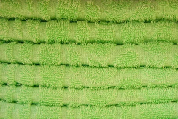 Een Score Planken Met Handdoeken Badaccessoires Terry Handdoeken Zijn Mooie — Stockfoto