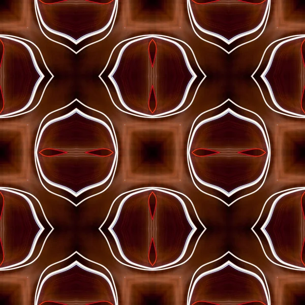 Бесшовный Рисунок Плитки Представляет Собой Квадратный Калейдоскоп Шоколадных Тонах Элемент — стоковое фото