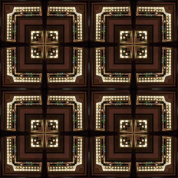 Das Nahtlose Muster Der Fliese Ist Ein Quadratisches Kaleidoskop Schokoladentönen — Stockfoto